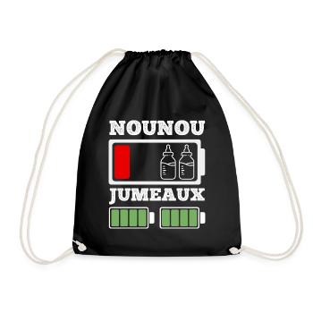 Nounou de jumeaux humour batterie faible nourrice - Sac de sport léger - noir - Devant