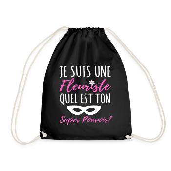 Fleuriste super pouvoir humour femme fleuriste - Sac de sport léger - noir - Devant