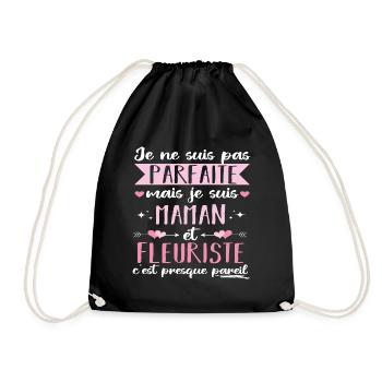 Je suis maman et fleuriste cadeau fête des mères - Sac de sport léger - noir - Devant
