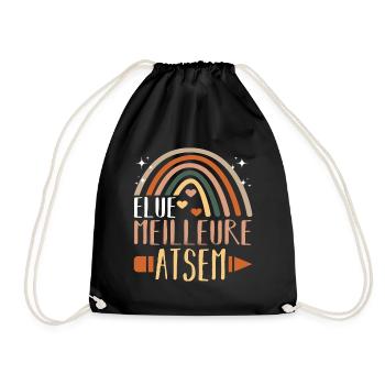 Meilleure atsem cadeau merci atsem arc en ciel - Sac de sport léger - noir - Devant