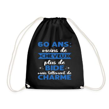 60 ans humour cadeau 60 ème anniversaire homme - Sac de sport léger - noir - Devant