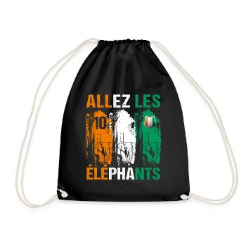 Côte d' ivoire numéro 10 cadeau football foot - Sac de sport léger - noir - Devant