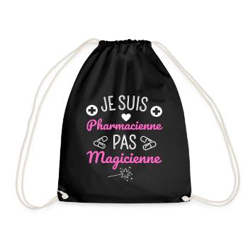 Je suis pharmacienne pas magicienne humour cadeau - Sac de sport léger - noir - Devant