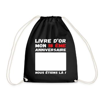 Livre d' or mon 18 ème anniversaire cadeau - Sac de sport léger - noir - Devant