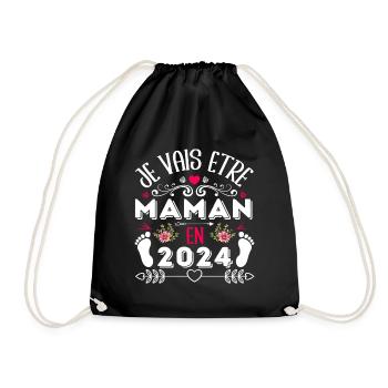 Je vais être maman en 2024 annonce naissance bébé - Sac de sport léger - noir - Devant