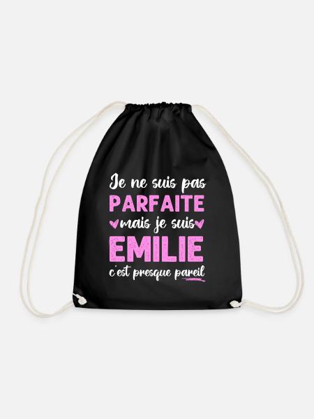 Je ne suis pas parfaite mais je suis Émilie cadeau - Sac de sport léger - noir