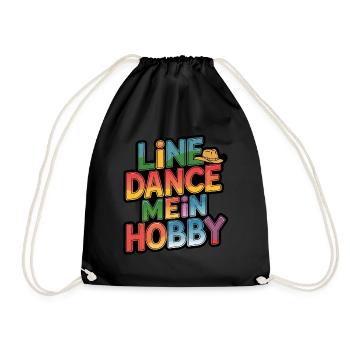 Line Dance mein Hobby - Turnbeutel - Schwarz - Vorne