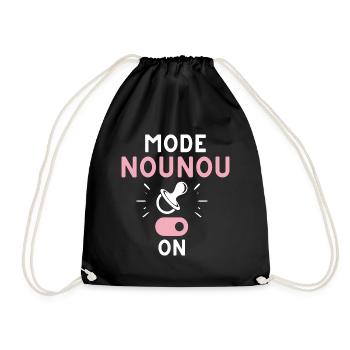 T shirt nounou mode nounou on humour nounou cadeau - Sac de sport léger - noir - Devant