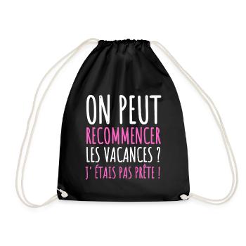 on peut recommencer les vacances humour cadeau - Sac de sport léger - noir - Devant