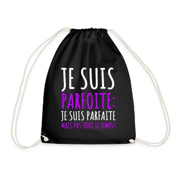 Je suis parfoite humour jeu de mots cadeau femme - Sac de sport léger - noir - Devant