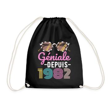 Géniale depuis 1982 année de naissance cadeau - Sac de sport léger - noir - Devant