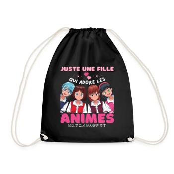 Une fille qui adore les anime humour manga cadeau - Sac de sport léger - noir - Devant