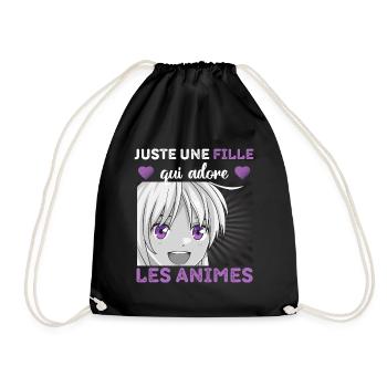 Une fille qui adore les anime humour manga cadeau - Sac de sport léger - noir - Devant