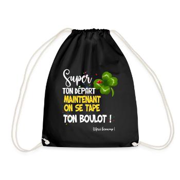 Collègue départ Collègue Cadeau Message Boulot - Sac de sport léger - noir - Devant