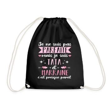 Tata et marraine humour je ne suis pas parfaite. - Sac de sport léger - noir - Devant