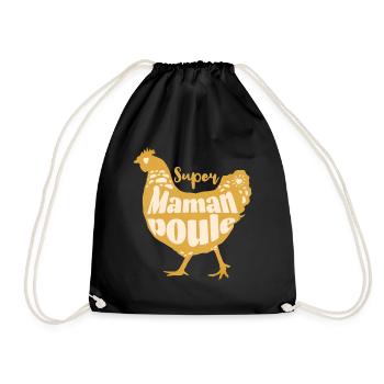Maman poule humour maman cadeau fête des mères. - Sac de sport léger - noir - Devant