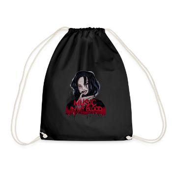 Music is my blood vampire - Drawstring Bag - black - Front