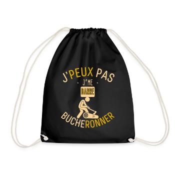 J'Peux Pas J'me Barre Bucheronner - Sac de sport léger - noir - Devant