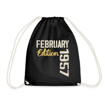 Février 1957 Anniversaire Février 1957 Rétro - Sac de sport léger - noir - Devant