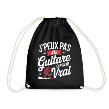 Ich kann keine richtige Gitarre haben - Turnbeutel - Schwarz - Vorne