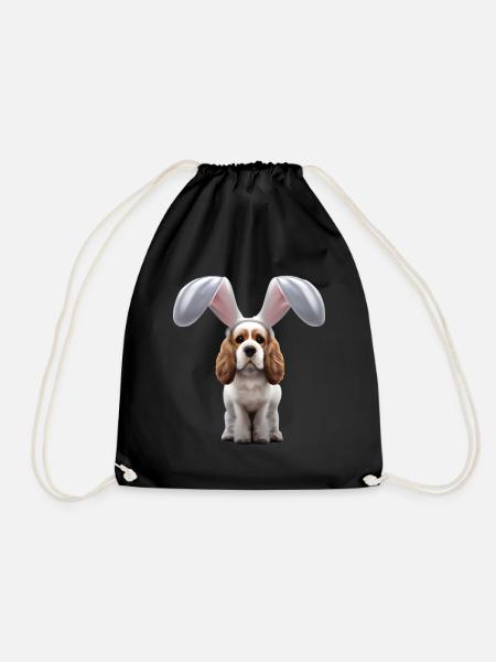 English Cocker Spaniel mit Hasenohren - Turnbeutel - Schwarz