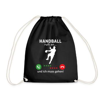 handball ruft an und ich muss gehen - Turnbeutel - Schwarz - Vorne