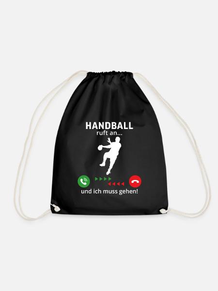 handball ruft an und ich muss gehen - Turnbeutel - Schwarz