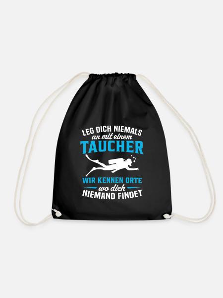 leg dich niemals an mit einem taucher - Turnbeutel - Schwarz