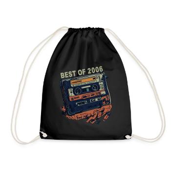 Vintage 2006 2006 Cassette - Vintage since 2006 - Drawstring Bag - black - Front