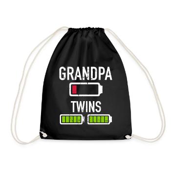 Twins - Drawstring Bag - black - Front