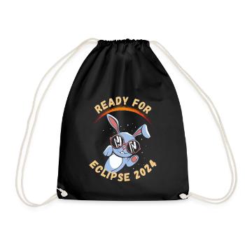 Ready for the Solar Eclipse 2024 - Drawstring Bag - black - Front