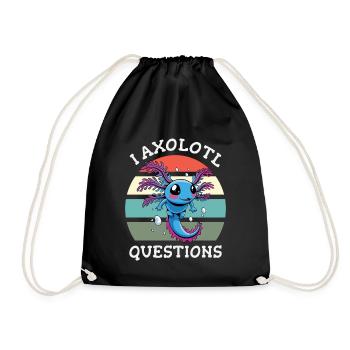 I axolotl questions - Drawstring Bag - black - Front
