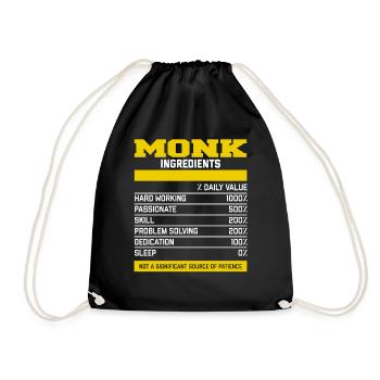 Nice Monk Ingredients T-Shirt - Drawstring Bag - black - Front