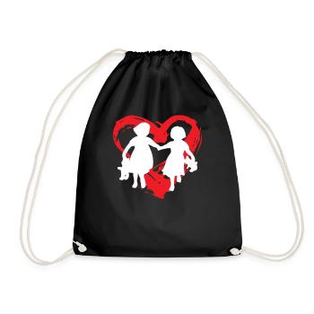 Sister Heart - Drawstring Bag - black - Front