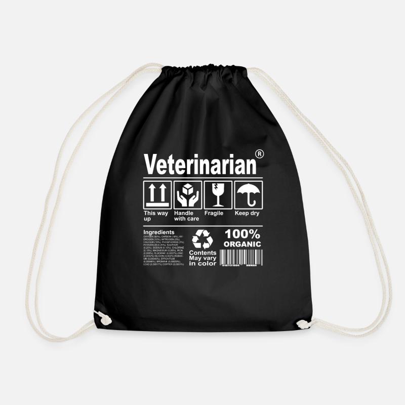Veterinarian Product Description Tshirt - Drawstring Bag - black