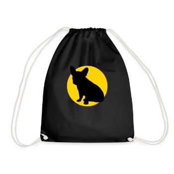 french bulldog and moon - Turnbeutel - Schwarz - Vorne