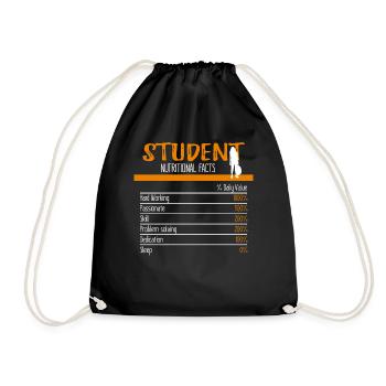 Student Ingredients - Drawstring Bag - black - Front