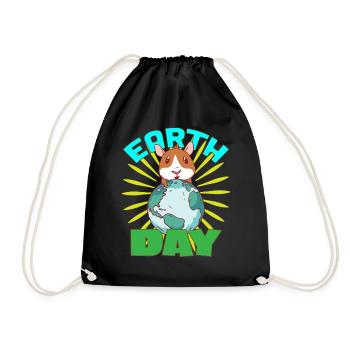 Earth day, nature conservation, environmentally friendly - Drawstring Bag - black - Front
