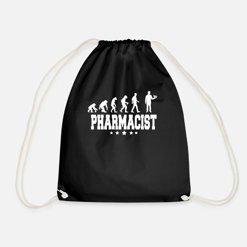 evolution of pharmacist - Drawstring Bag - black