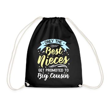 Only The Best Nieces Get Promoted To Big Cousin - Drawstring Bag - black - Front