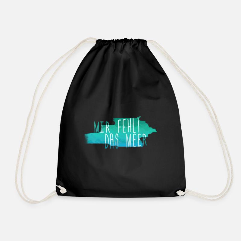 Mir fehlt das Meer Shirt Design - Turnbeutel - Schwarz