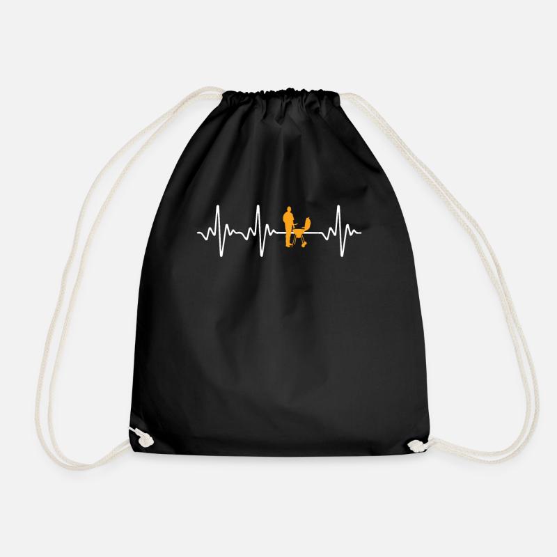 Grilling Yellow Tee Shirt Design - Turnbeutel - Schwarz