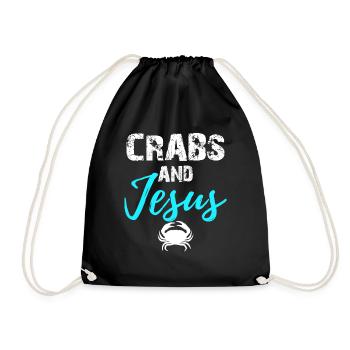 Crabs And Jesus - Chrisitan - Turnbeutel - Schwarz - Vorne