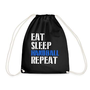 Eat. Sleep. Handball. Repeat. - Turnbeutel - Schwarz - Vorne