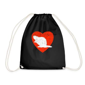 Heart For Beavers - Drawstring Bag - black - Front