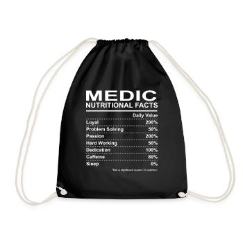 Medic Nutritional Facts - Drawstring Bag - black - Front