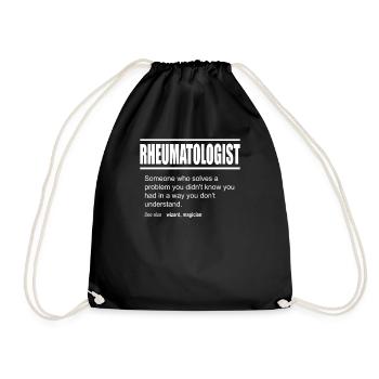 Funny Description Tee Rheumatologist Edition - Drawstring Bag - black - Front