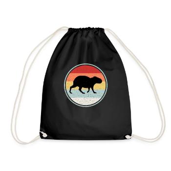 Capybara - Turnbeutel - Schwarz - Vorne