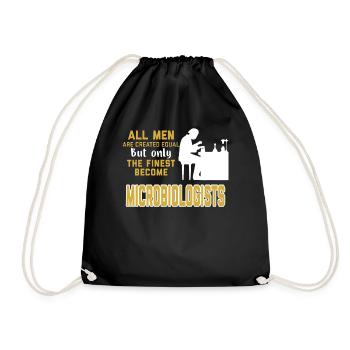 Funny microbiologist tea - Drawstring Bag - black - Front