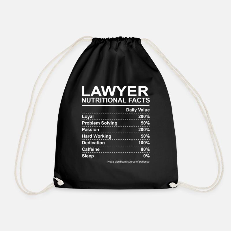 Lawyer Nutritional Facts - Turnbeutel - Schwarz